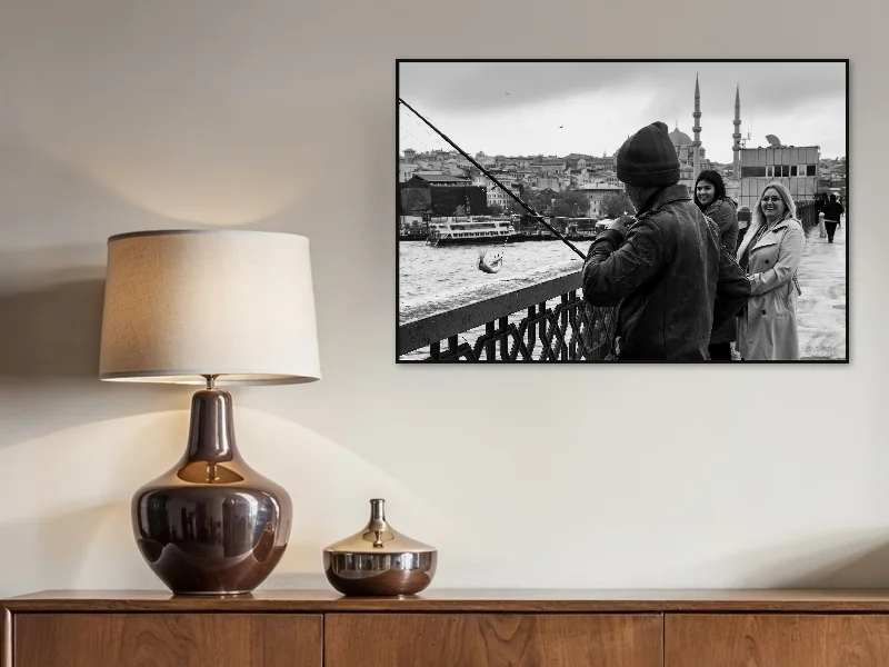 GALATA FISHING — fine art print in situ.