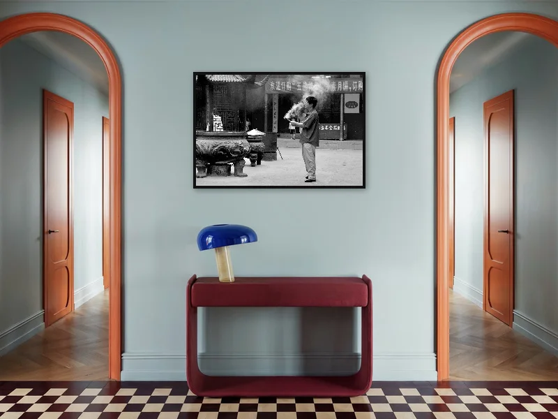PRAYING — gallery print in situ.