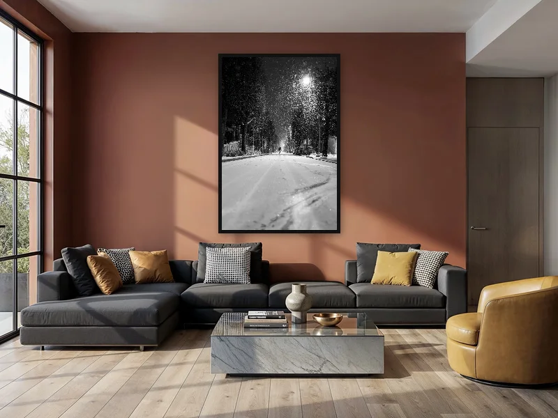 CITY SKIING — monumental print in situ.