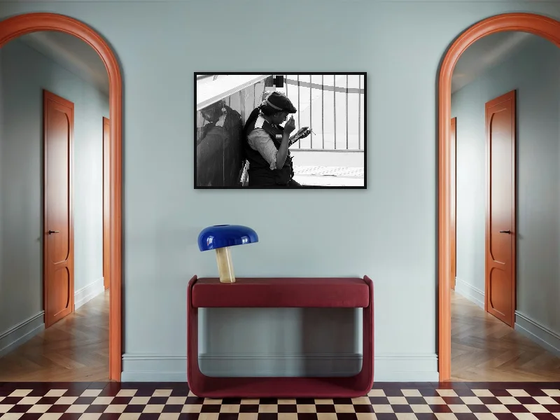 JUST ME AND MYSELF — gallery print in situ.