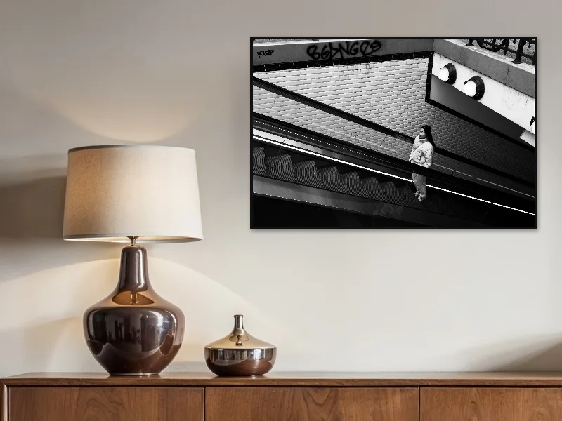 SUBWAY GIRL — fine art print in situ.