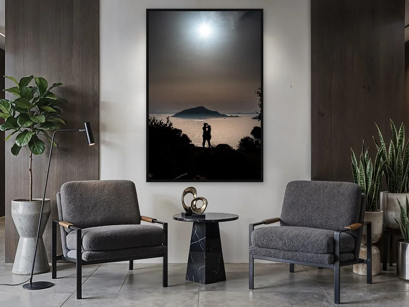 SUNSET LOVERS — monumental print in situ.