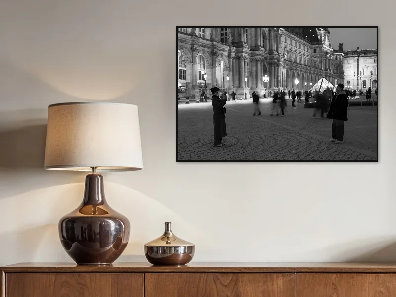 LOUVRE GHOSTS & LOVERS — fine art print in situ.