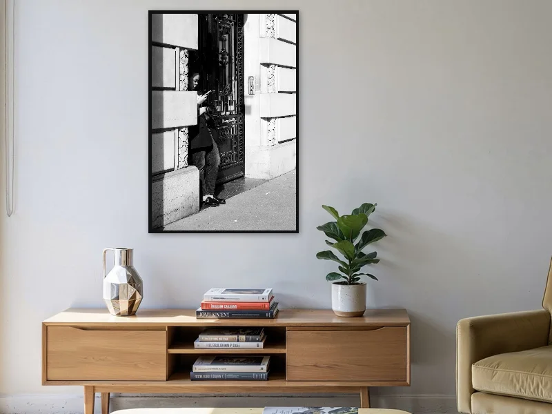CAUGHT IN THE SHADOW — gallery print in situ.