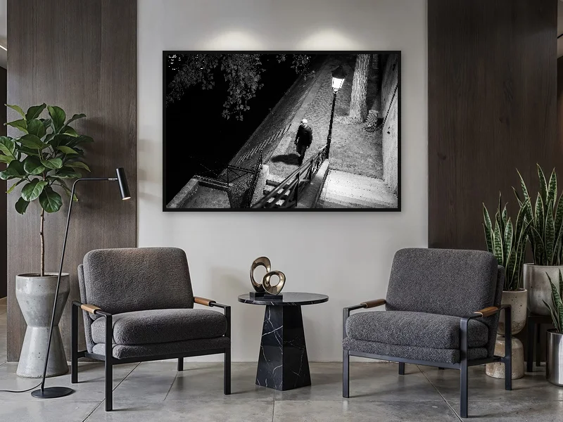 NIGHT WALK — monumental print in situ.