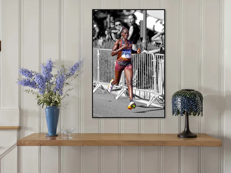 REBECCA CHEPTEGEI — fine art print in situ.