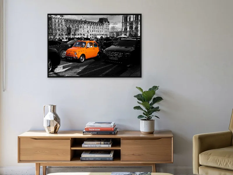 ORANGE & BLACK — gallery print in situ.