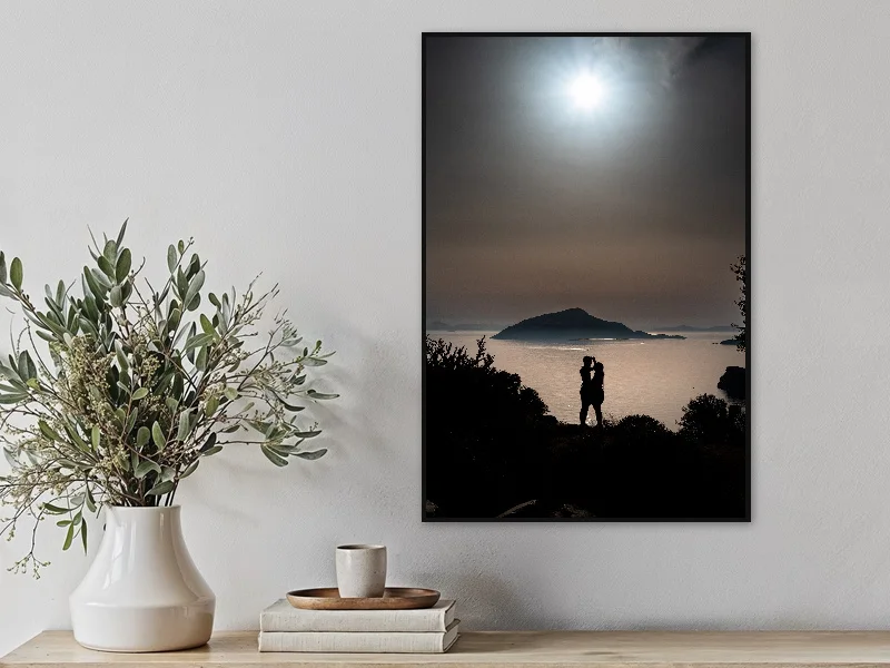 SUNSET LOVERS — fine art print in situ.
