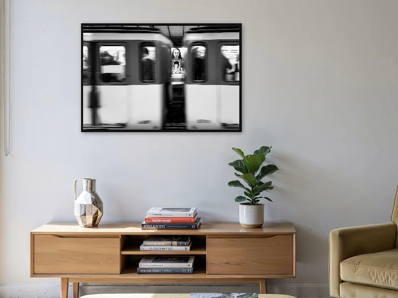 FACE GLIMPSE — gallery print in situ.