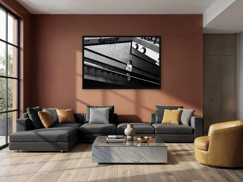 SUBWAY GIRL — monumental print in situ.