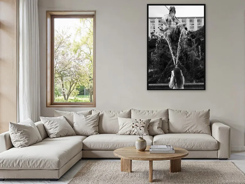 ANGEL — monumental print displayed in an interior.