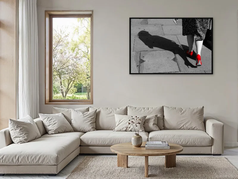 RED SHOES — monumental print in situ.