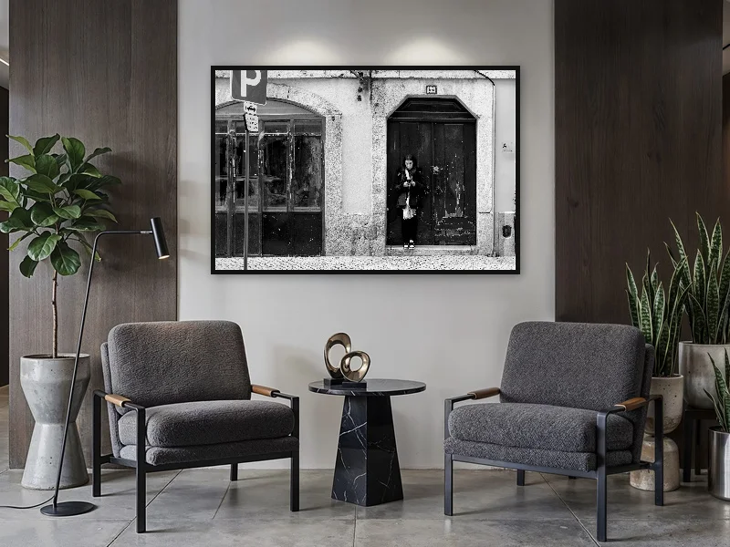 133 GIRL — monumental print in situ.