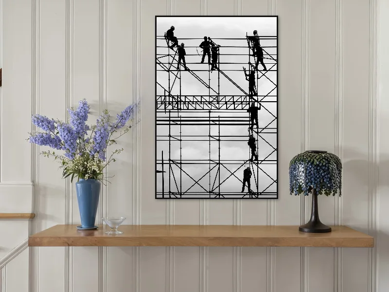 WORKERS MIKADO — fine art print in situ.