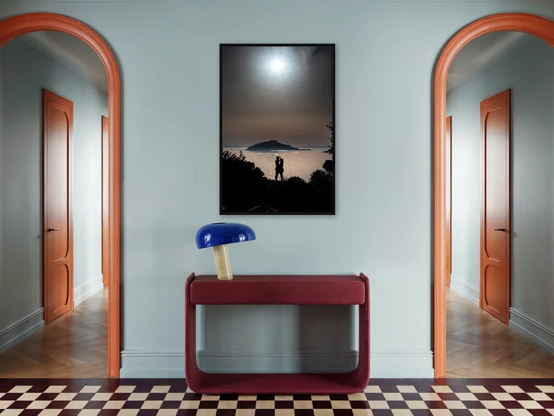 SUNSET LOVERS — gallery print in situ.