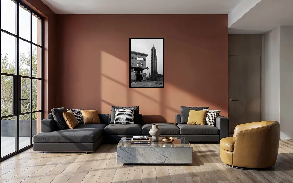 TRANSITION — monumental print in an interior.