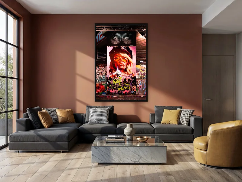 FEMALE COP — monumental print in situ.