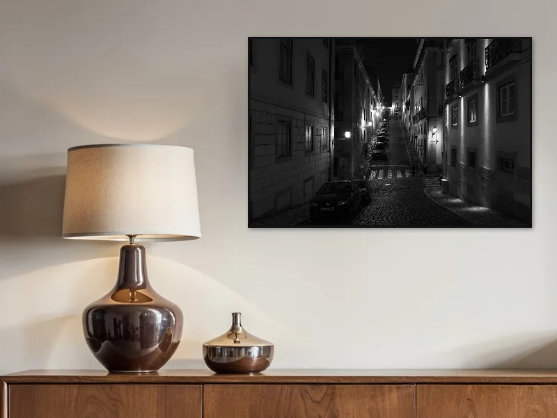 CITY AT NIGHT — fine art print in situ.