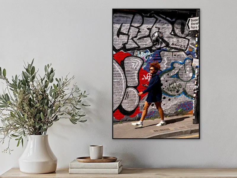 SHOREDITCH GIRL — fine art print in situ.