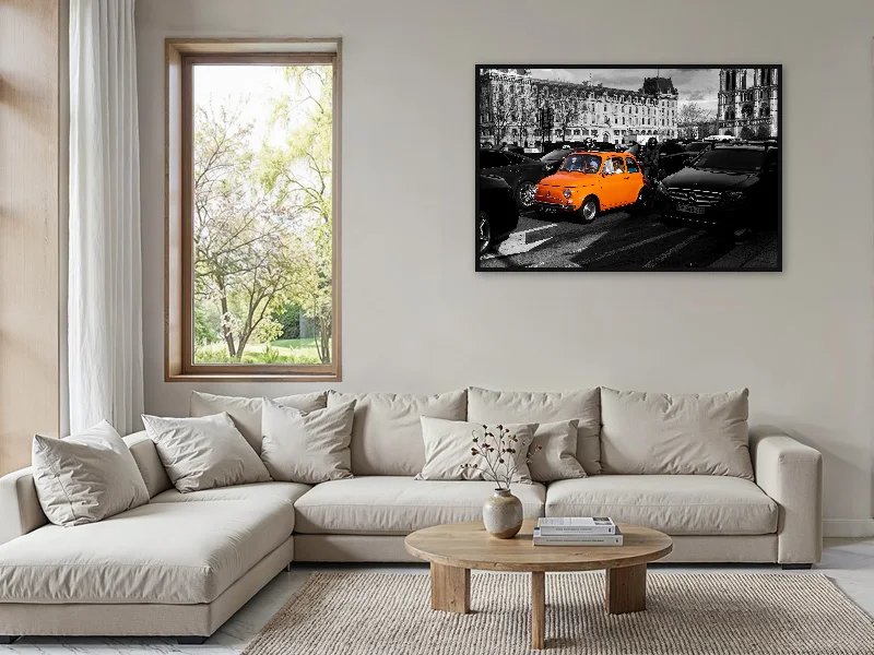 ORANGE & BLACK — monumental print in situ.
