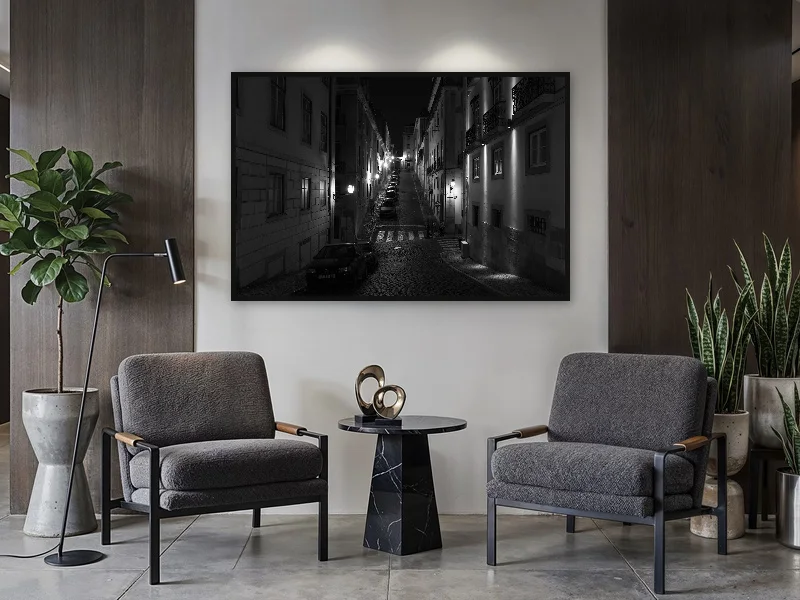 CITY AT NIGHT — monumental print in situ.