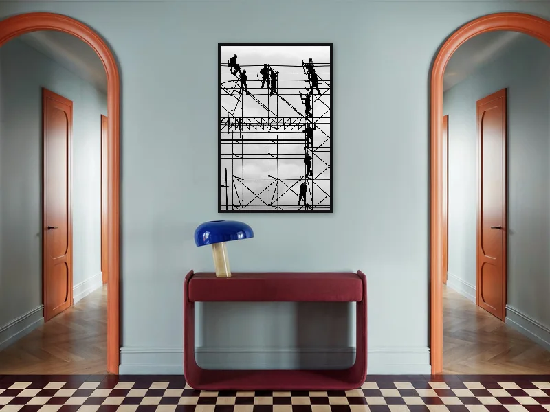 WORKERS MIKADO — gallery print in situ.
