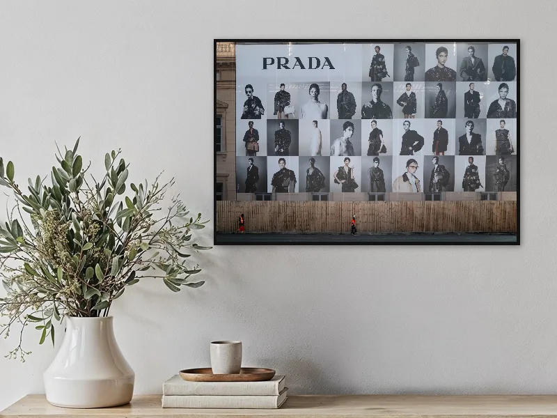 MINI WORKERS — fine art print in situ.