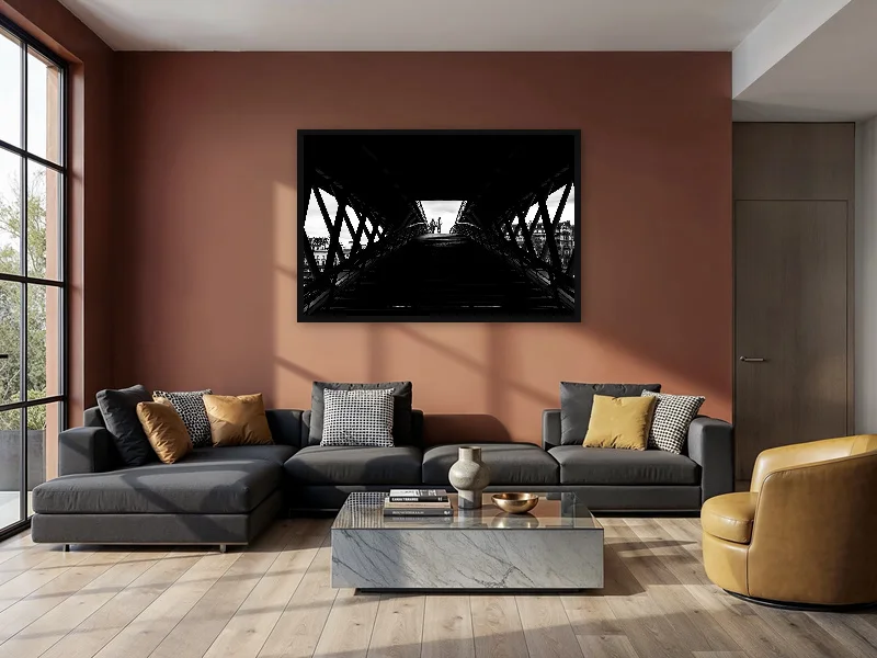BRIDGE SHADOWS — monumental print in situ.