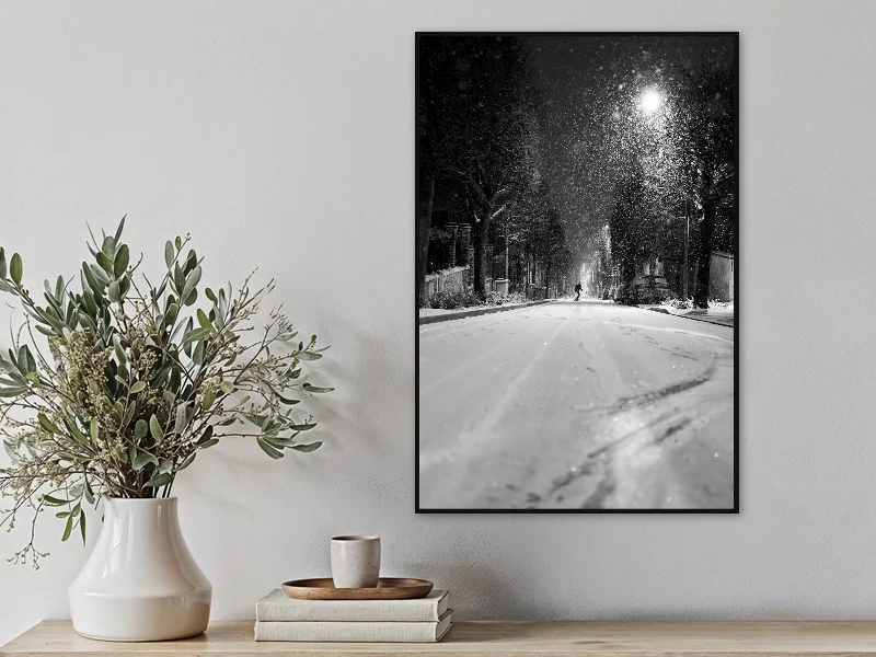 CITY SKIING — fine art print in situ.