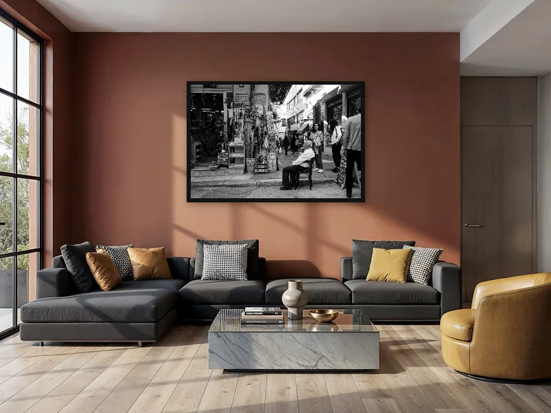 GREEK OLD MAN — monumental print in situ.