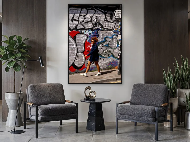 SHOREDITCH GIRL — monumental print in situ.