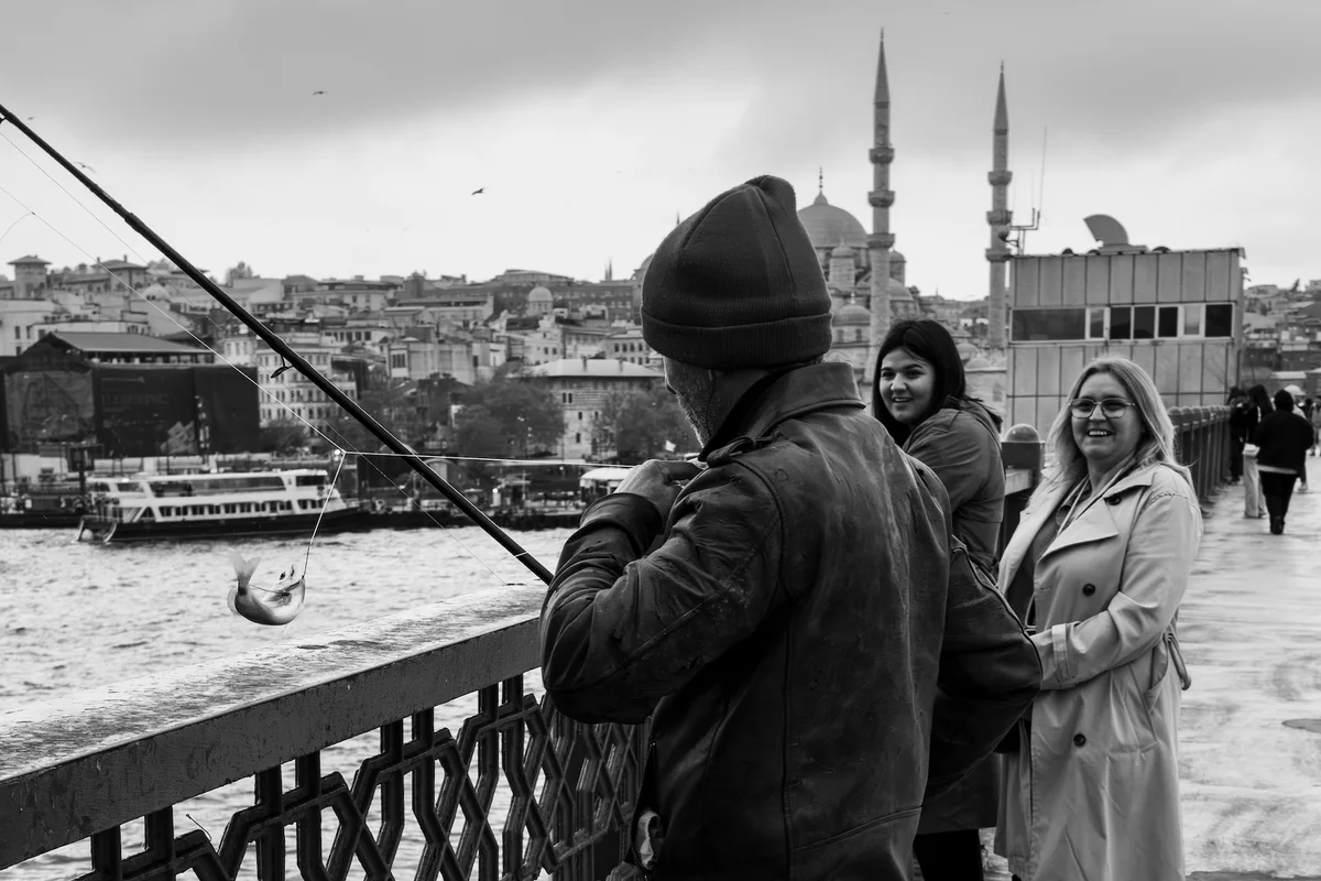 Photograph “GALATA FISHING”, Istanbul, Turkey (April 2025).