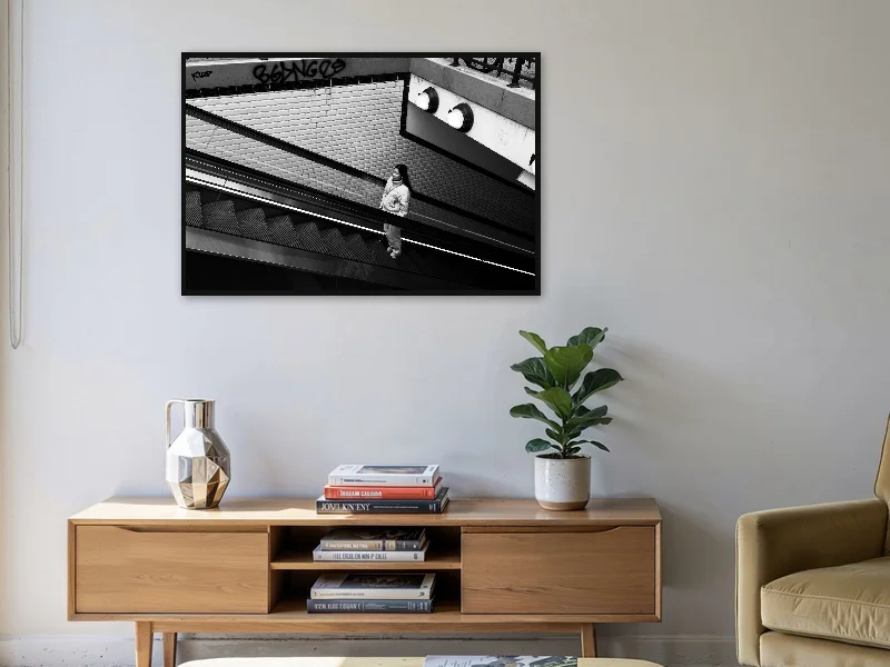 SUBWAY GIRL — gallery print in situ.